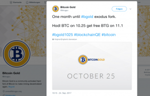 Bitcoin Gold sorgt für Kursexplosion: Tweet