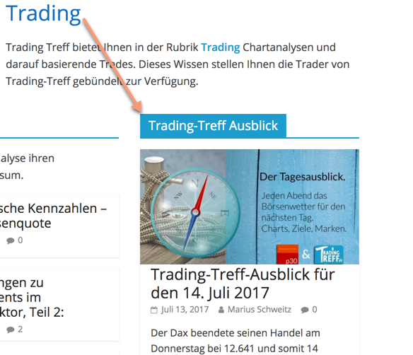 Trading-Treff-Tagesausblick verortet Trading-Treff-Tagesausblick verortet