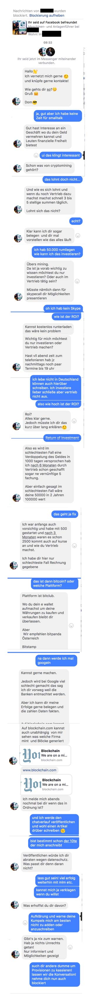 Chatverlauf Facebook - Bitcoin - MLM Chatverlauf Facebook - Bitcoin - MLM