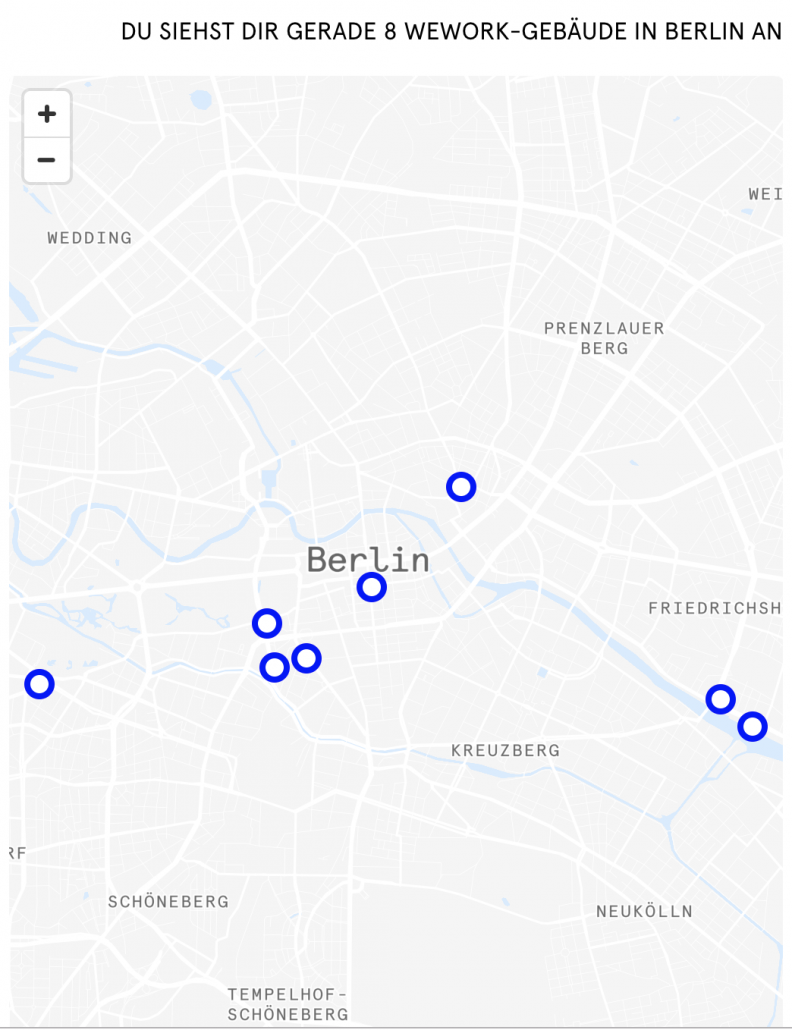Wework in Berlin: Standorte auf Karte